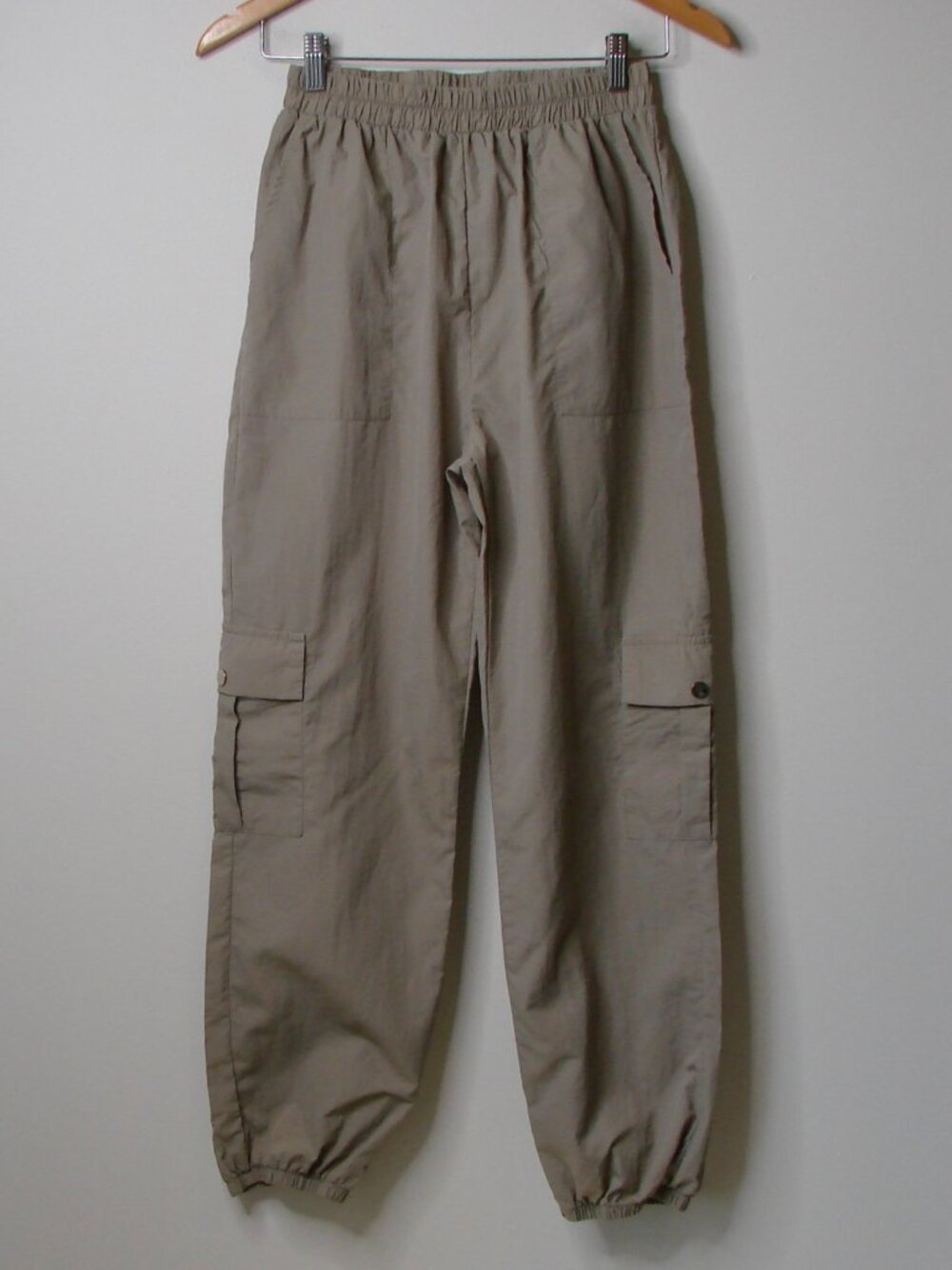 SHEIN Cargo Jogger Pants Taupe Greige Utility Baggy Loose Fit Size 6